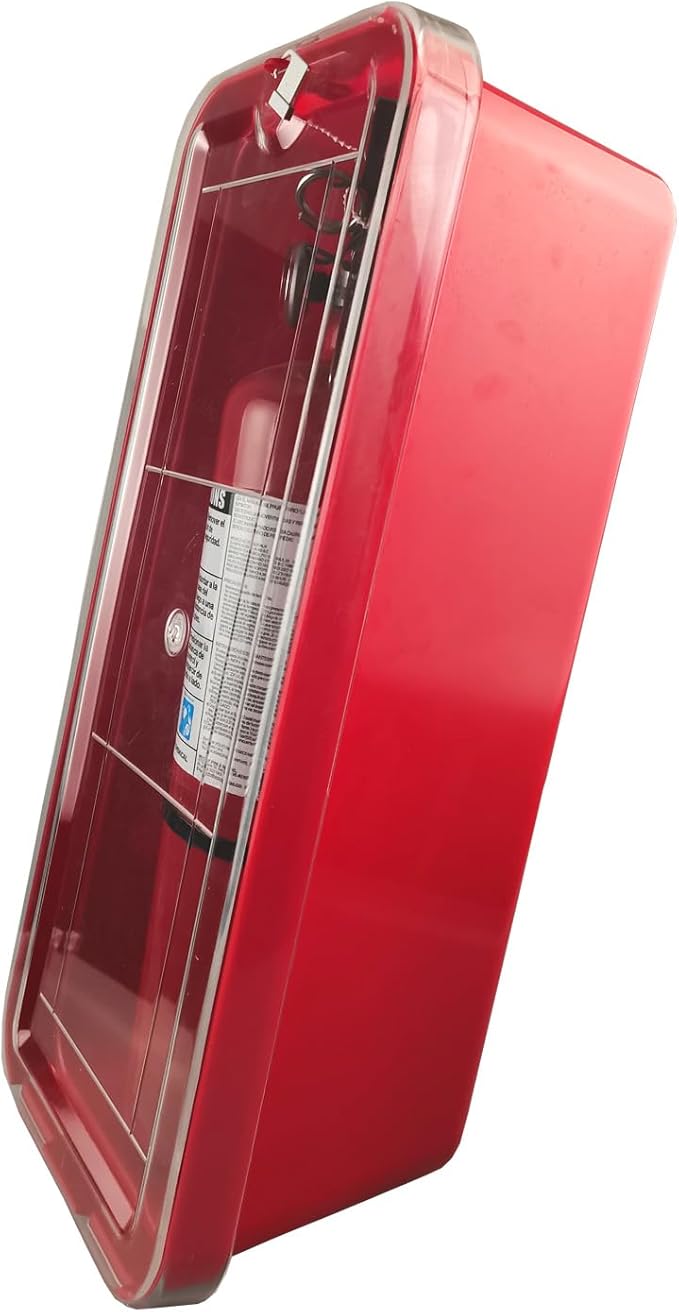 Victory Fire Extinguisher Cabinet Box Plastic Red Cabinet with Cover for 5lb 10lb Extinguisher (for 5LB Fire Extinguisher)