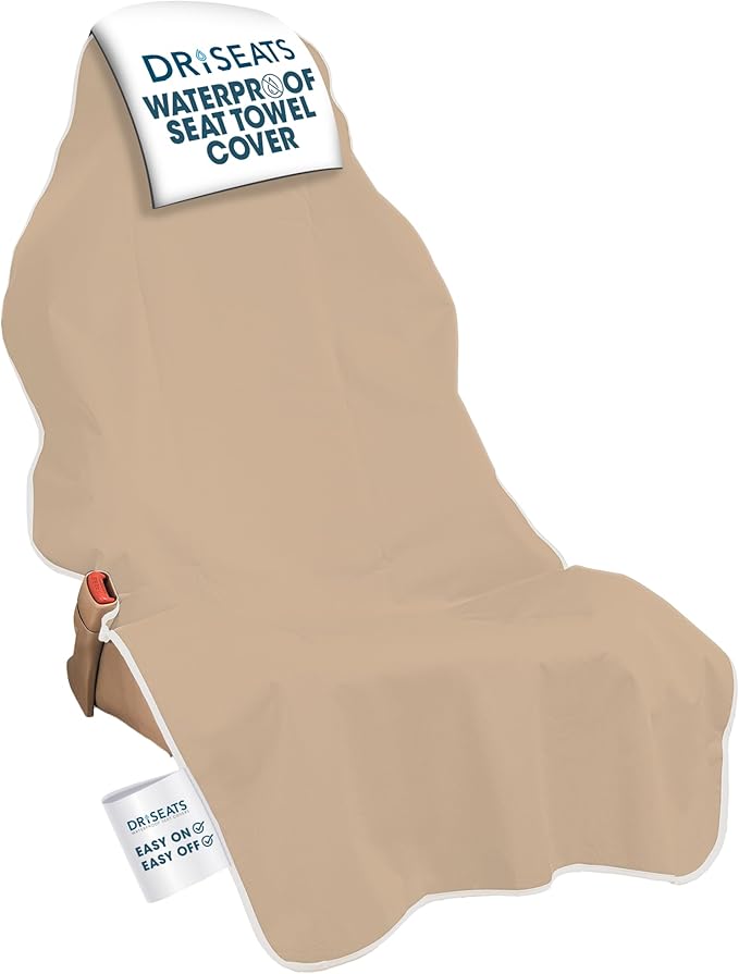 Dri Seats Waterproof Car Seat Cover – Premium Sweat Towel with Slip Resistant Backing for Front Seats in Cars, Trucks, SUVs – Universal Seat Liner, Easy Install, Machine Washable, Breathable