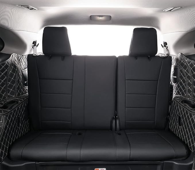 EKR Grand Highlander Seat Covers for Trucks Toyota Grand Highlander 2024 2025 2026,2nd Row 40/60 Split,Leather Car Seat Protectors, Seat Covers Full Set -Faux Leather(Black)