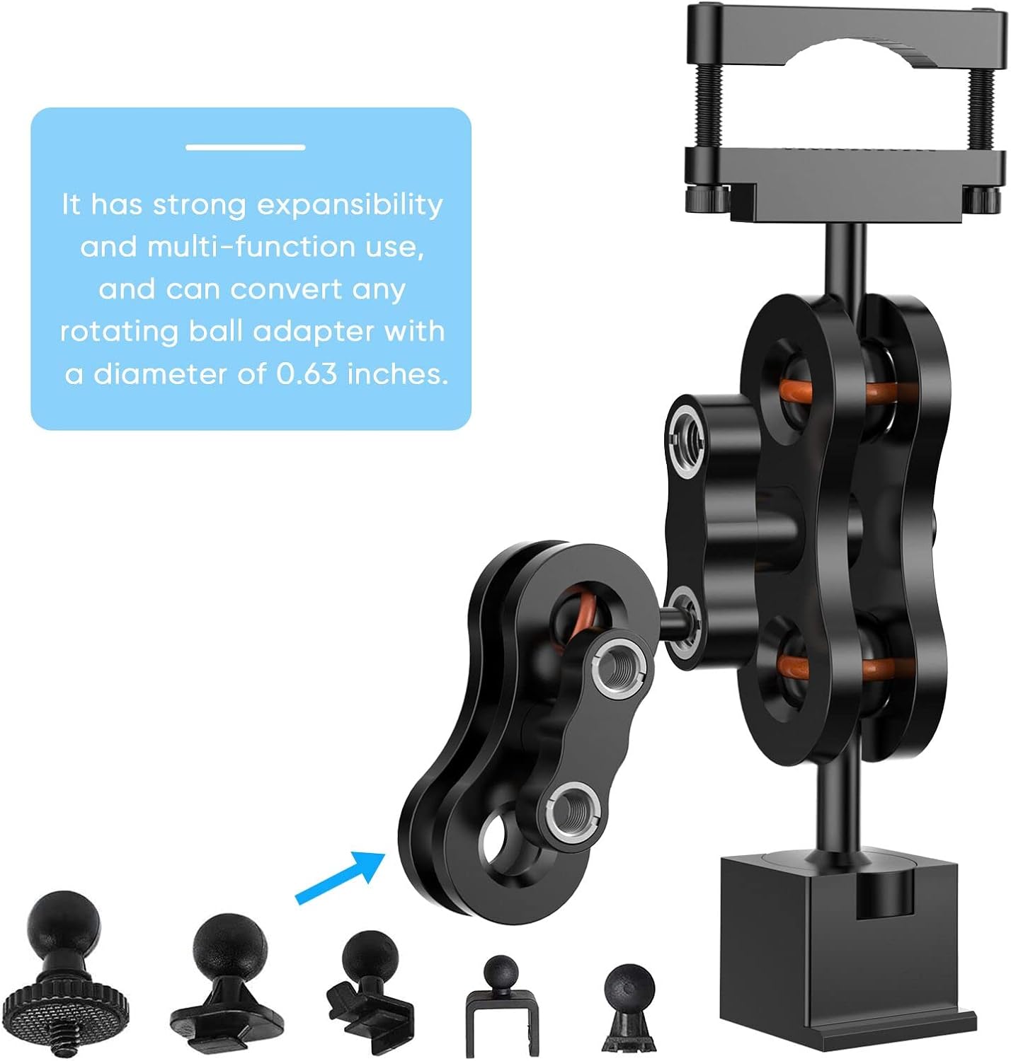 Radar Detector Mount,Aluminum Rearview Mirror Rod Radar Bracket,for Escort Max360c,Max 3, X IXc,Redline EX Beltronics Cobra DualPro GT 360 Radar Detector,with EZ Magnet Connection Base