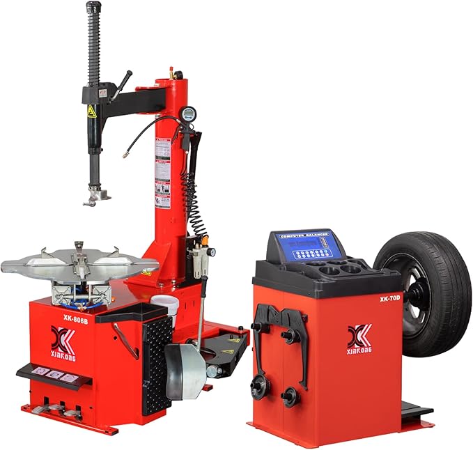 XK-806B-70D Tire Changer Wheel Balancer Machine Combo Rim Clamp 14-28 Inches 2.0 Horsepower