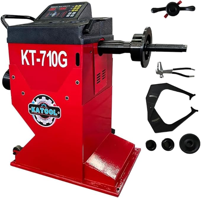 KATOOL Manual Wheel Balancer Machine KT-710G Tire Balancing Machine Tire Repair Tools for Home Garage and Shop, Red