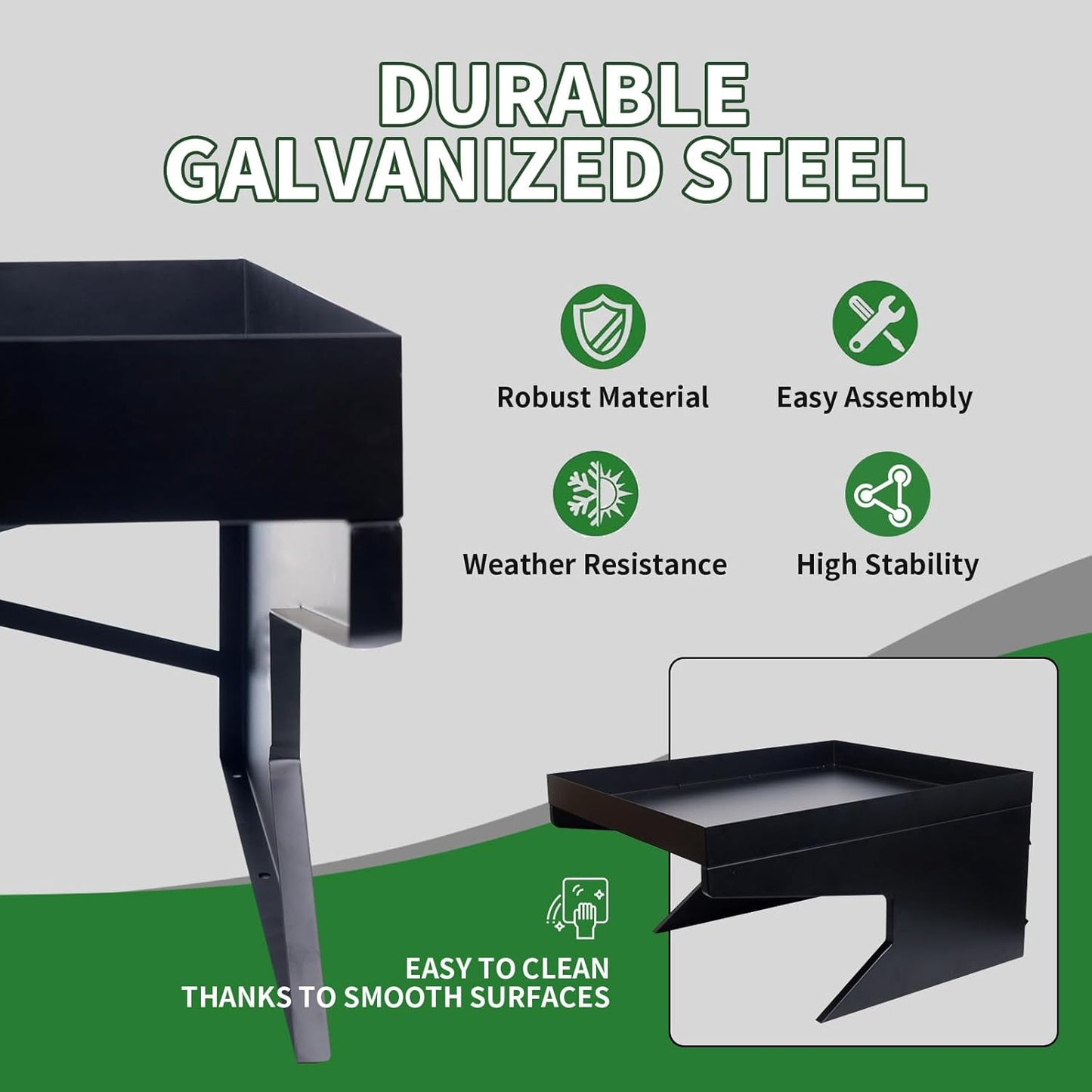 Weatherproof Robotic Lawn Mower Garage with Planter Compatible for All Robotic Lawn Mower Heavy-Duty Metal Shelter for Lawn Mower (27''x24''x14'') UV Protection & Drainage System