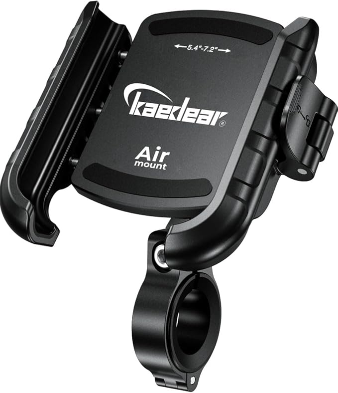 Kaedear Motorcycle Phone Holder, Phone Mount, Air Mount, Vibration Absorbing Mount, Quick Release, Power Grip, KDR-M8SPJ (Black)