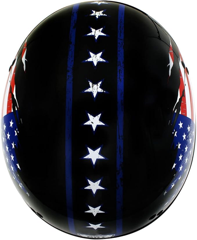 Hot Leathers Advanced Motorcycle DOT Skull Cap Classic Half Helmets Biker HLT