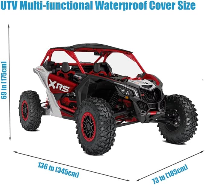 UTV X3 Cover,Waterproof Heavy Duty Oxford Cloth Protection Covers UTV Accessories for Can-Am Maverick X3 XMR XRC MR R/X DS RS RC Turbo R Polaris RZR PRO XP S Turbo S All Weather Cover 2-3 Seater-Plus