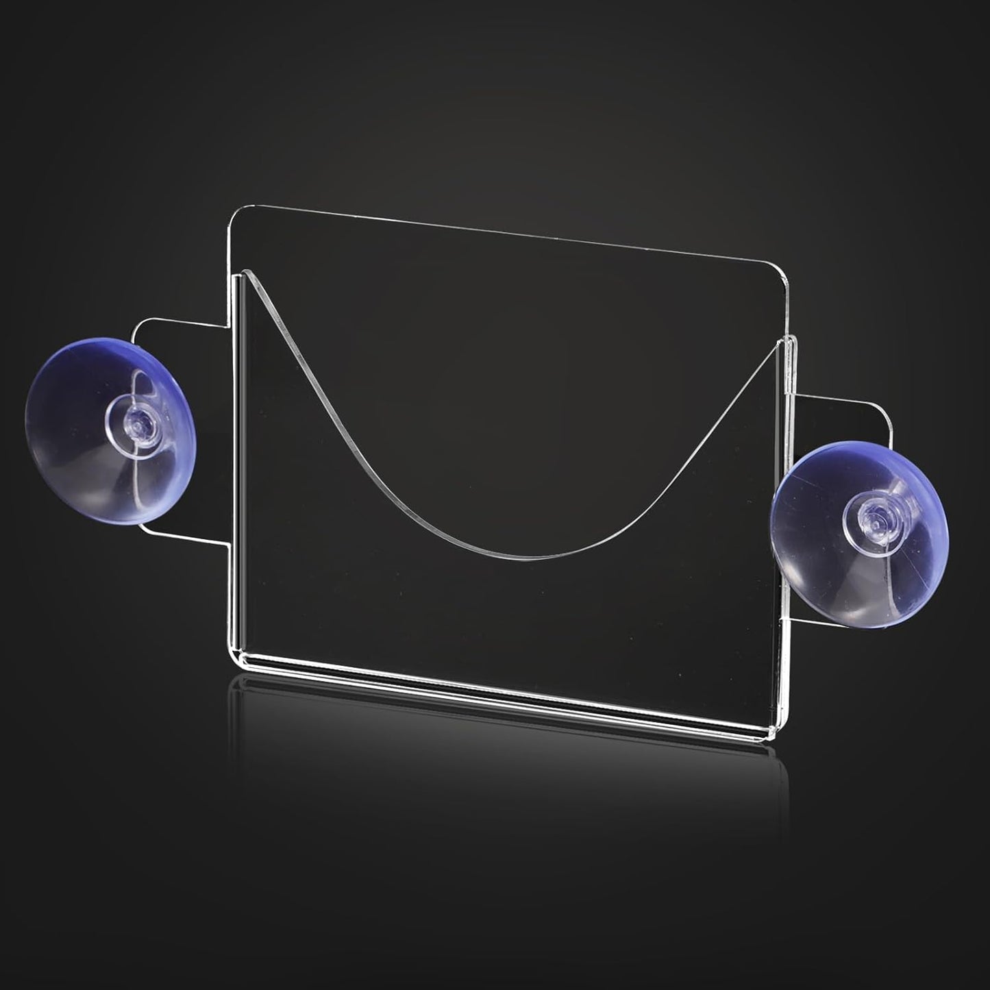 1 Pack Parking Permit Holder for Car Windshield,Acrylic Pass Holder with Strong Suction Cup,Clear Parking Tag Holder for Parking Permit,Vehicle Permit,Toll Pass,Name Card(4x3in)