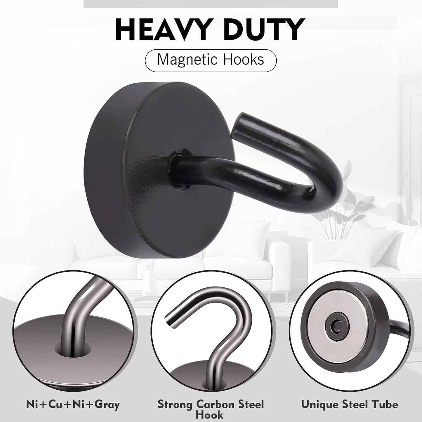 Neosmuk Magnetic Hooks, Cruise Ship Essentials, 40lb+ Heavy Duty Magnetic Hooks for Cruise Cabins, Refrigerator, Grill, Hanging, and Travel | Extra Strong Must-Haves Magnet Hook,Brown,Pack of 10