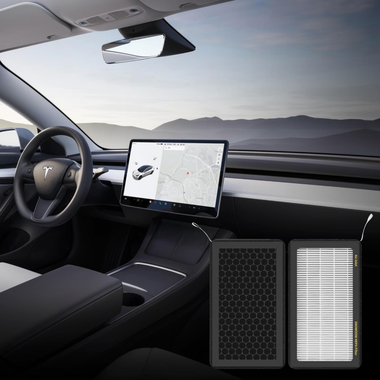 Tesla Model 3 Model Y Air Filter HEPA 4 Pack with Activated Carbon Tesla Cabin Air Filter Replacement (2016-2025)