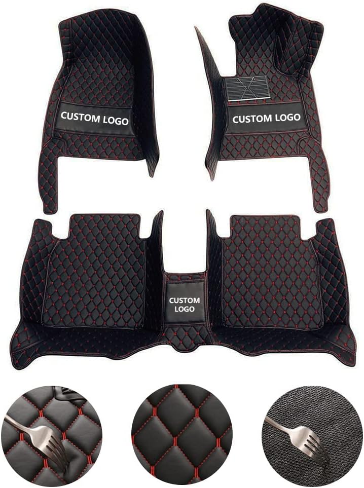 Custom All-Weather Protection Leather Car Floor Mats for Cars Sedan SUV Sports Car Waterproof Floor Mat (Green)