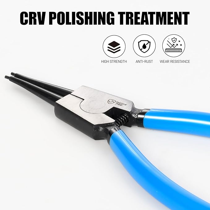 9 Inch Heavy Duty External Snap Ring Pliers – Precision Circlip Removal Tool, CR-V Steel Jaw with Anti-Slip Handle
