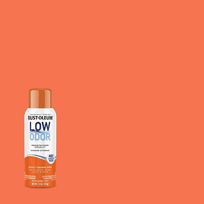 Rust-Oleum Low Odor Premium Spray Paint, 11 oz, Gloss Orange Soda, 6 Pack