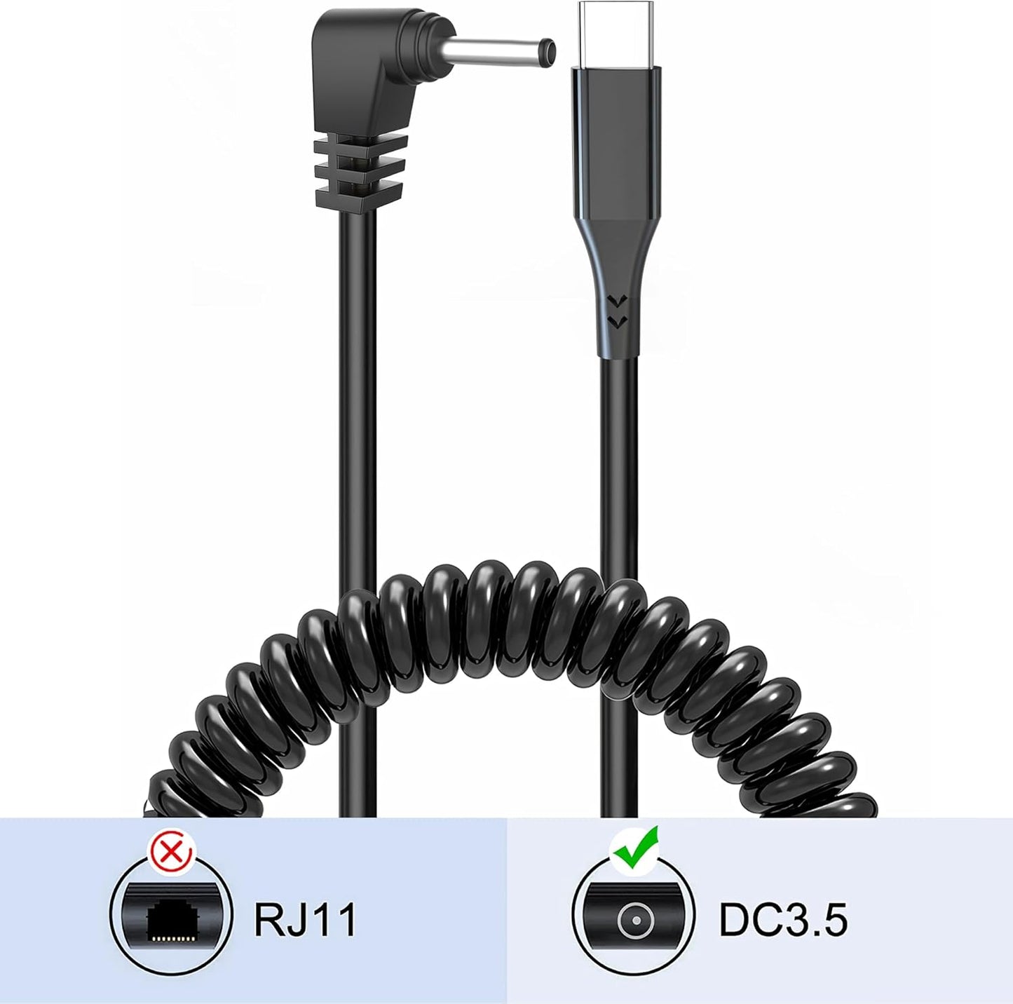 Radar Detector Cable,USB-C to DC3.5 Plug Charging Kit,with Automatic Recognition and Matching Voltage Function,for Cob'r'a RAD 380/480i XRS9370 Unide DFR1/3/5 Radenso Pro M Whistler etc Radar Detector