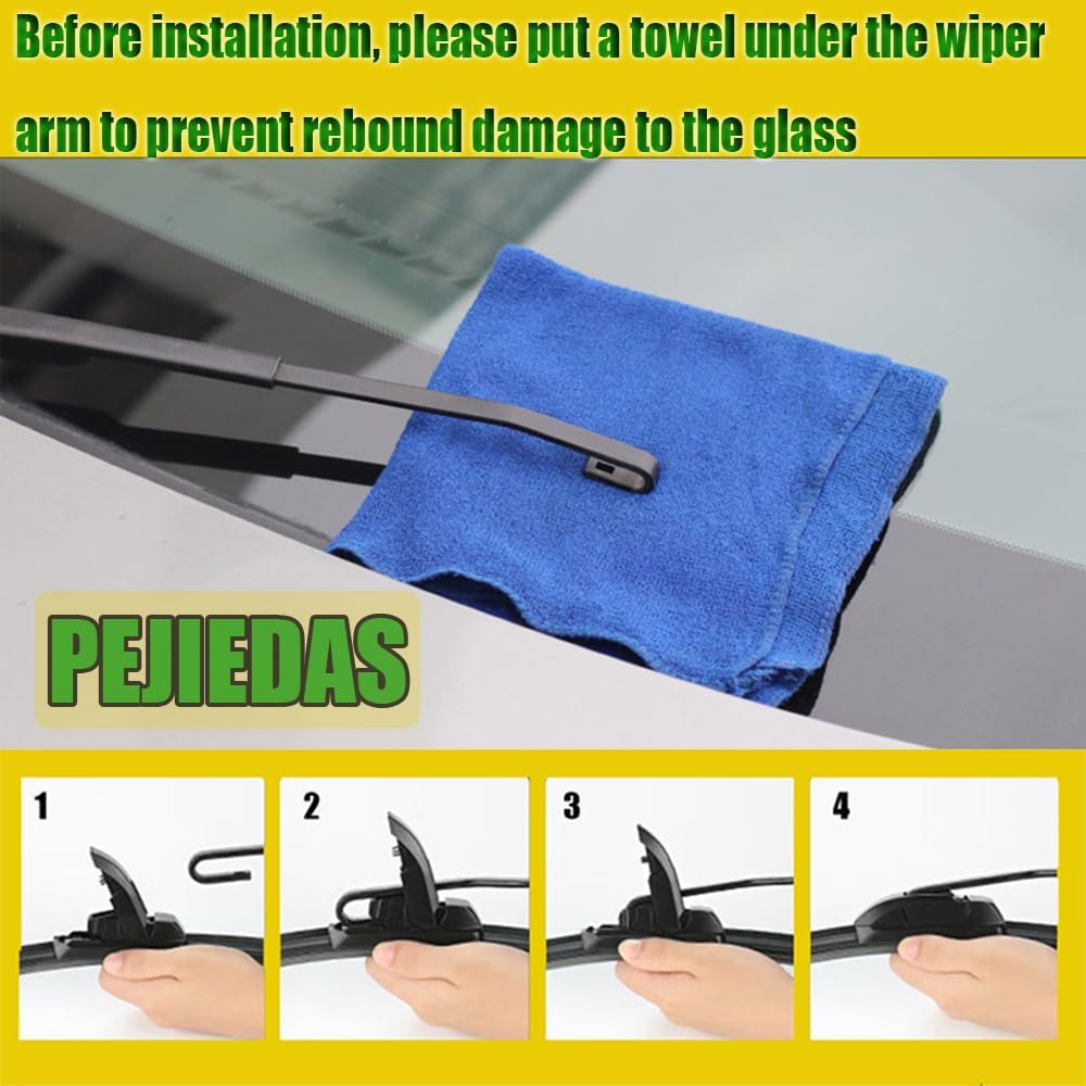 OEM Quality Front Wiper Blades, Replacement for 2009-2020 Honda Fit/2011-2016 Hyundai Elantra, OE Original Style (28 Inch + 14 Inch Front Wiper Blades)