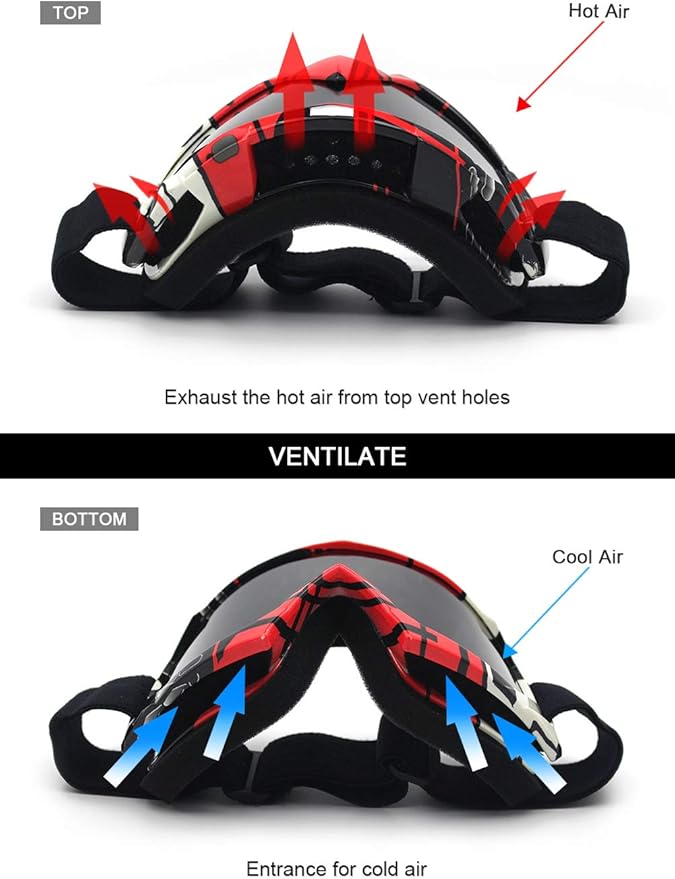 SPOSUNE Dirt Bike ATV Goggles UV400 Motorcycle Goggles for Men Women Youth Motocross Riding Goggles Windproof Dustproof
