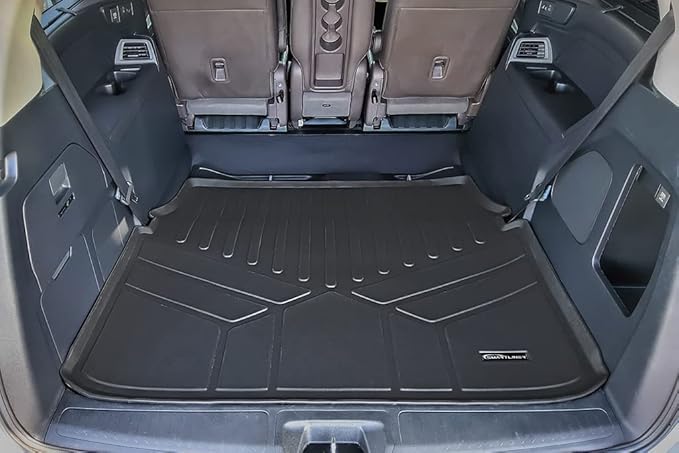 SMARTLINER All Weather Custom Fit Cargo Trunk Liner Floor Mat Behind 3rd Row Black Compatible with 2018-2025 Honda Odyssey