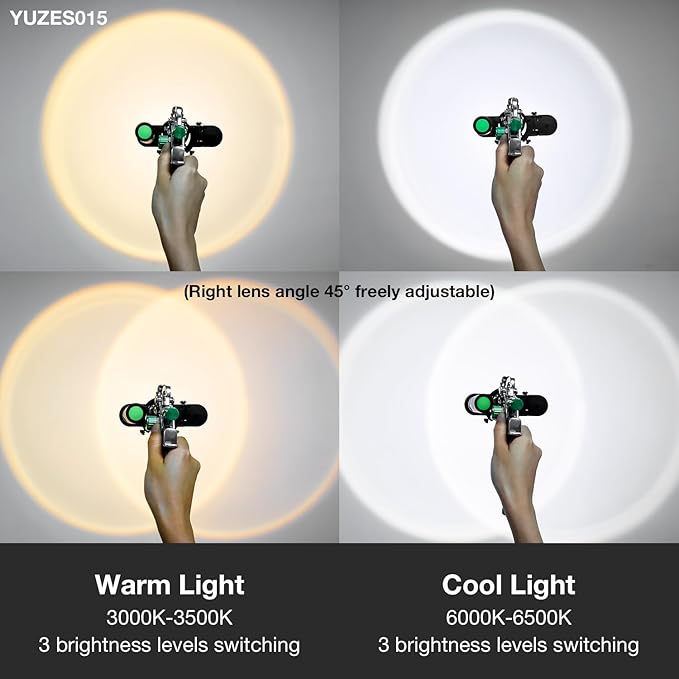 YUZES 2PCS Automotive Paint Gun Light with Charger, Adjustable Light Modes and Brightness Levels, Ensures Even Spraying, Universal Paint Spary Gun Light for Auto Repair Coating (SL-200)