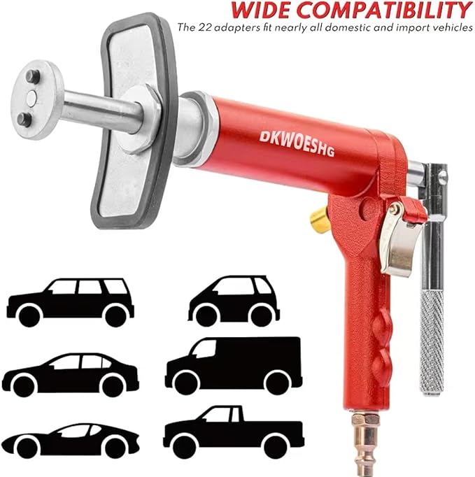 Pneumatic Brake Caliper Compression Tool Kit, Air Operated Disc Brake Piston Wind Back Rewind Tool Set for Automotive Maintenance and Repair