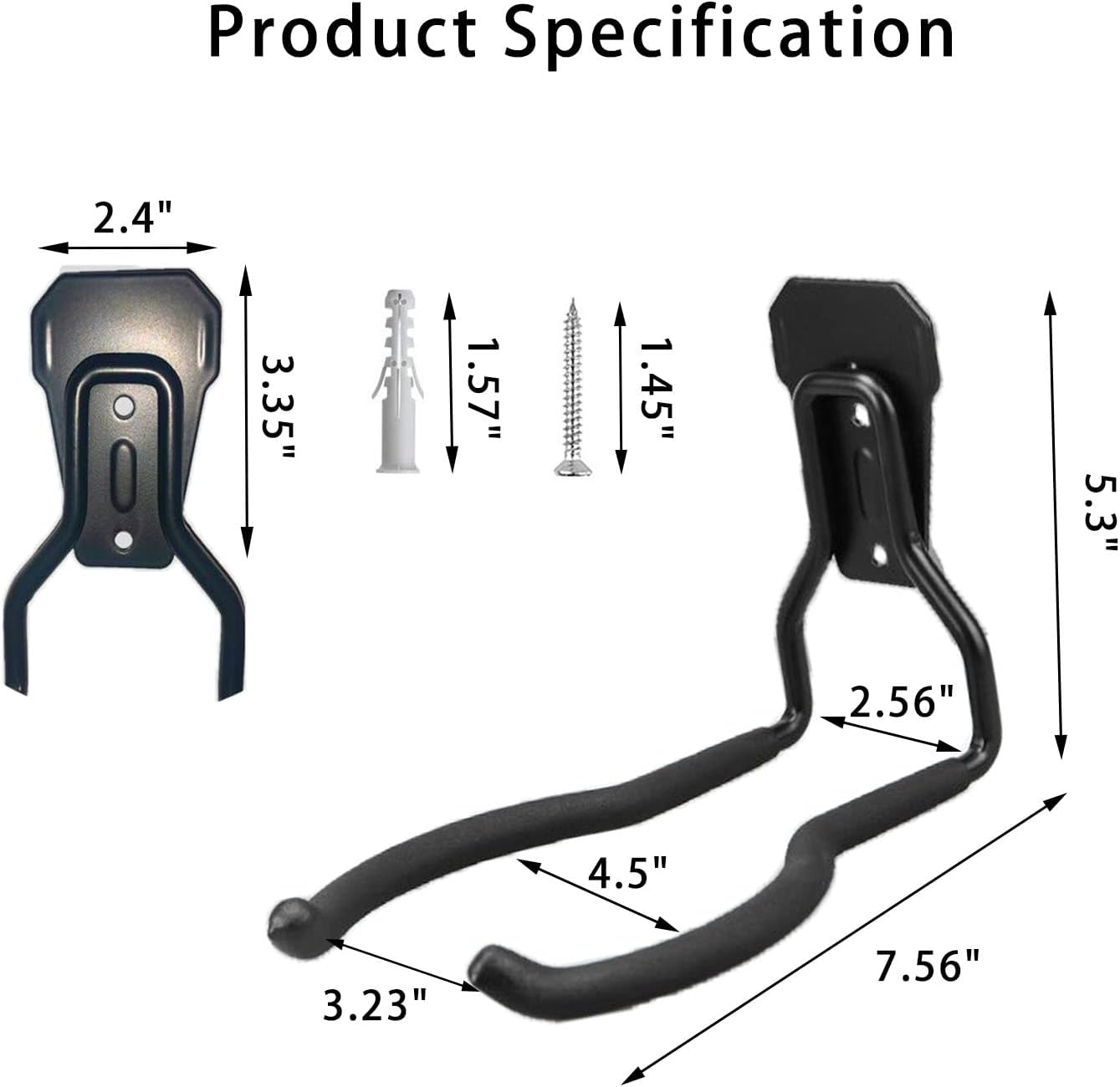 Weedeater Hanger - String Trimmer Hanger, Wall Mounted Power Tool Holder, Utility Hooks for Garage Tool Organizers and Storage (Black-1 P)