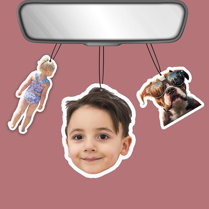 Custom Air Fresheners with Picture - Personalized Double Sided Print Photo/Logo air Freshener, Customized AirFreshener for Car Wardrobe Bathroom Hanging Ornaments Boyfriends Christmas Gifts