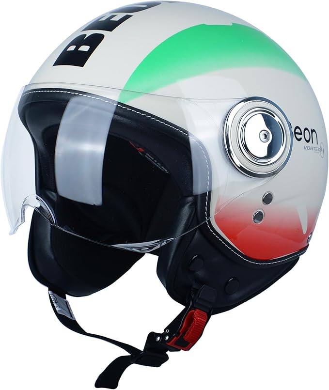Open Face Motorcycle Helmet for Adults,DOT Approved - Moped Half Vespa Retro Helmet with Anti-Scratch Visor for Men and Women