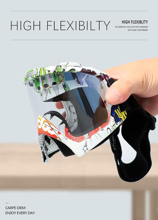 SPOSUNE Dirt Bike ATV Goggles UV400 Motorcycle Goggles for Men Women Youth Motocross Riding Goggles Windproof Dustproof