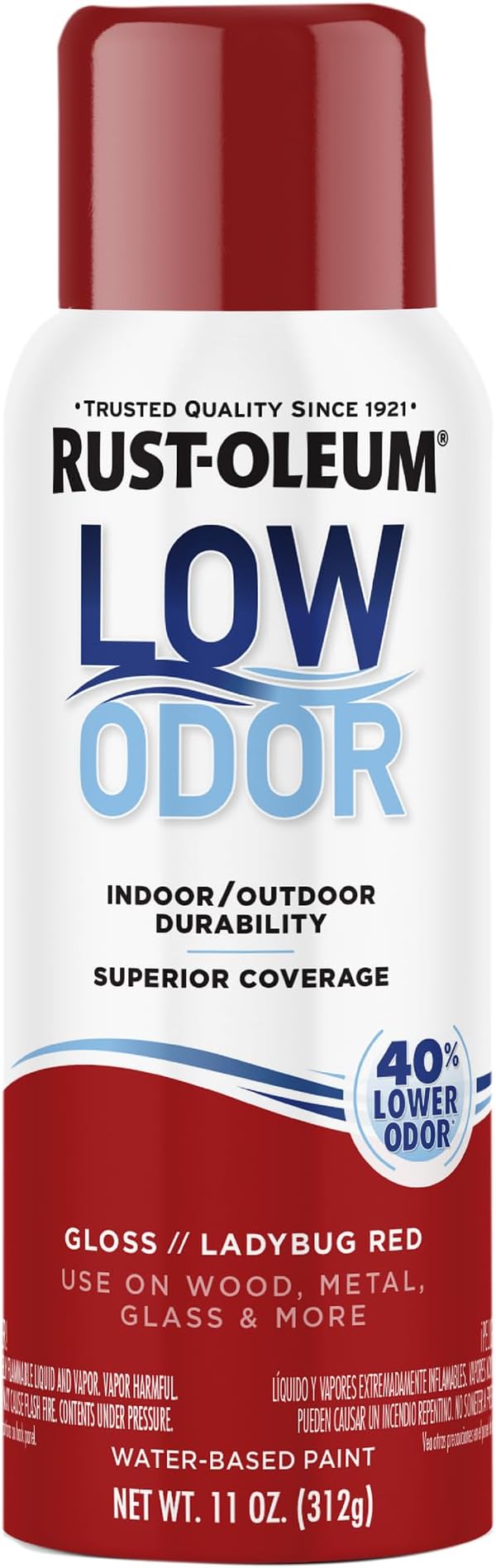 Rust-Oleum Low Odor Premium Spray Paint, 11 oz, Gloss Ladybug Red