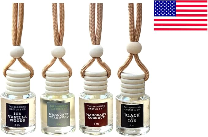 4 Pack Air fresheners | Long lasting car air fresheners, Hand-made in USA | Small room diffuser | Small Business Woman Owned. (8 ml Fresh & Earthy Pack Mix)