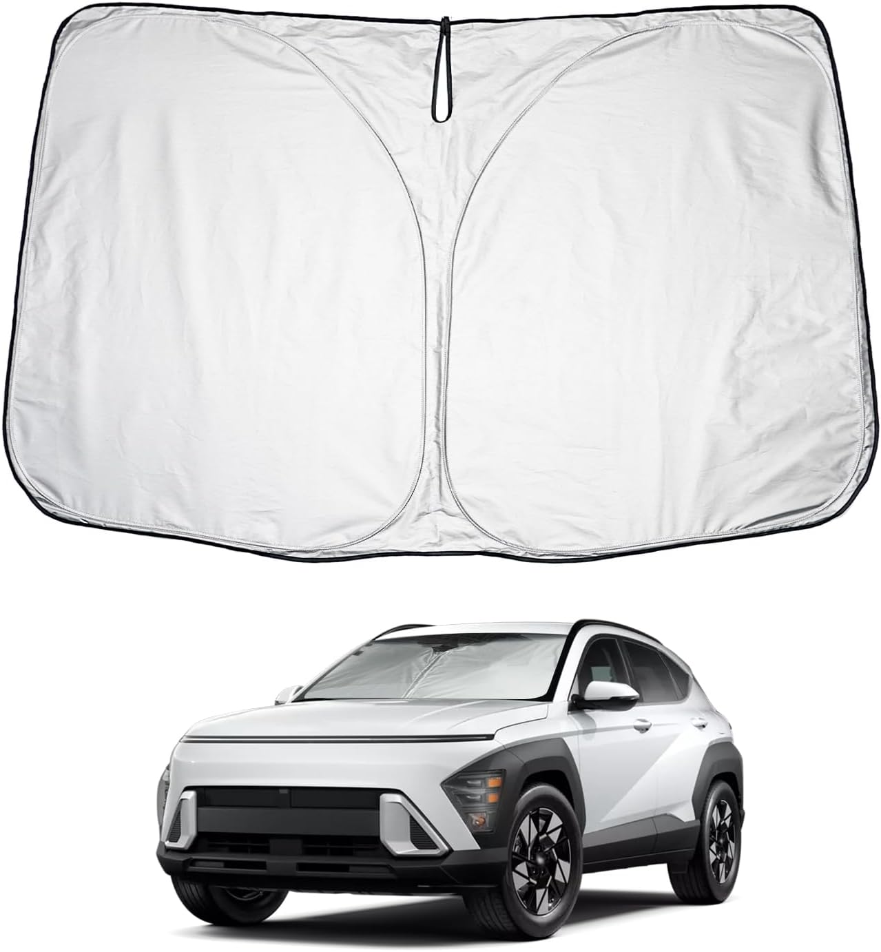 LUWU Hyundai Kona Windshield Sun Shade - Blocks UV Rays, Front Window Sunshade