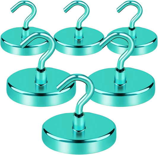 LOVIMAG Cruise Essentials, 150Lbs Door Magnets, Green Magnet Hooks for Cabin Strong Magnetic Hooks for Hanging, Refrigerator, Celling - 6 Pack