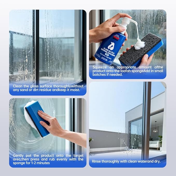 Glodway Glass,Mirror and Window Cleaner for Auto and Home Cleans,Streak-Free,Ammonia-Free,Tint-Safe,4.58 OZ (3 Pack)