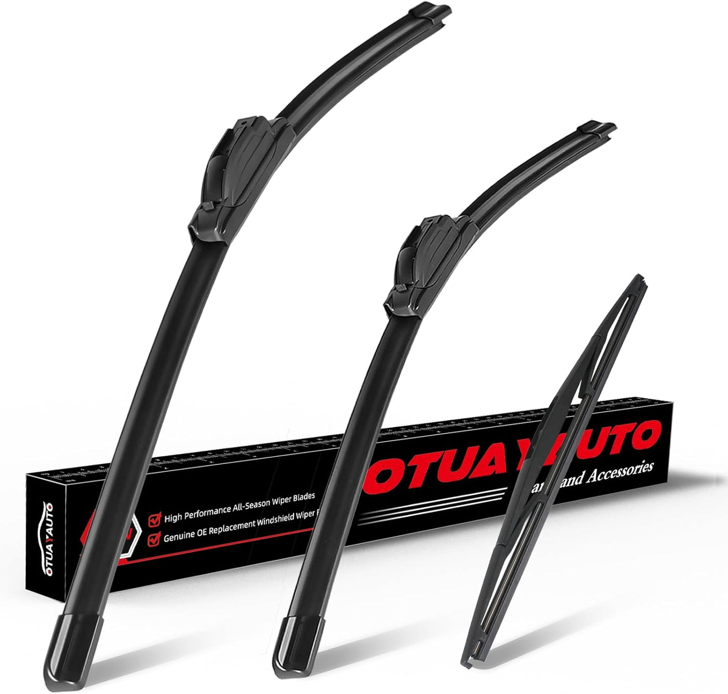 OTUAYAUTO Premium Windshield Wiper Blades - Replacement for Acura MDX 2014-2020 - Precision Fit, All-Weather Performance, Front and Rear Wiper Blades, J/U Hook - 26"+20"+14" (Pack of 3)