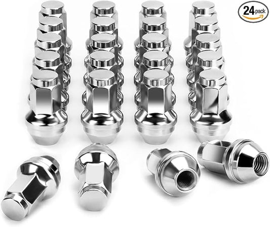 M14x2.0 OEM Lug Nuts Fit 2000-2014 Ford F150, 24PCS One Piece Design Factory Style M14-2.0 Wheel Lug Nuts for Expedition Lincoln Navigator Replacement Ford OE Stock 4L3Z1012A 7L1Z1012A Lugs Anti-Rust