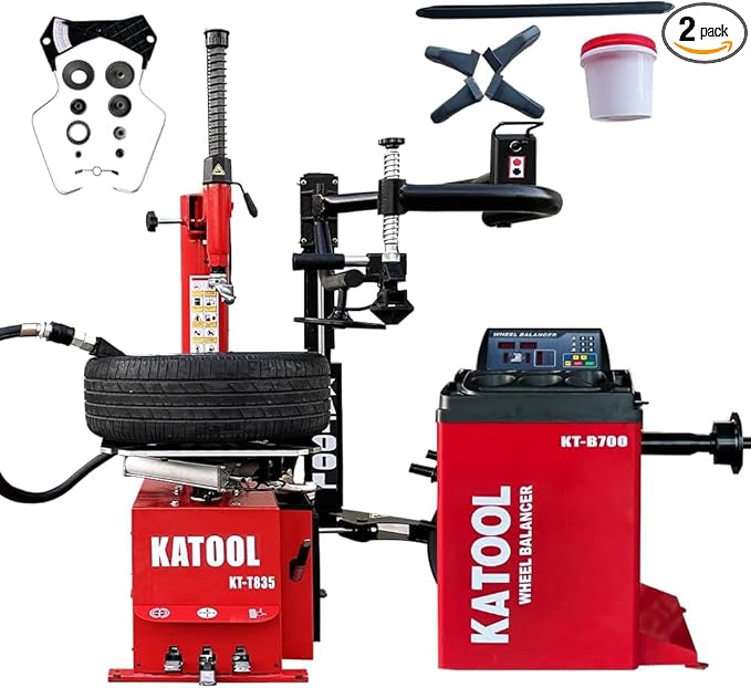 KATOOL 2.0HP Tire Changer Machine Combo Bead Blaster with Assist Arm Tire Machine Wheel Balancer Machine Tire Changer Wheel Changers Machine