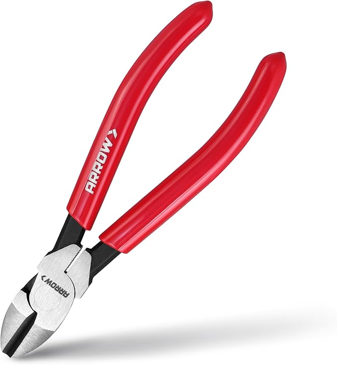 ARROW 6" High Leverage Diagonal Cutting Pliers, Wire Cutters with Comfortable Grip, Side Cutters for Cutting Wires