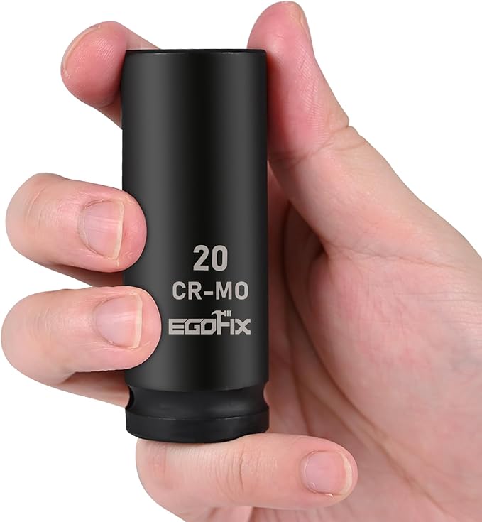 1/2" Drive Deep Impact Socket, 20mm Socket, CR-MO, Metric, 6 Point