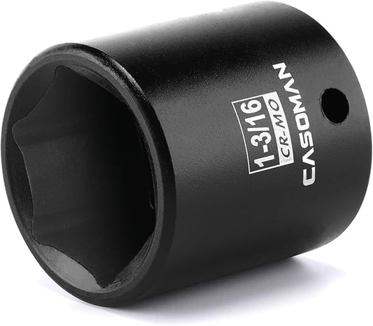 CASOMAN 1/2" Drive x 1-3/16" Impact Socket, 6-Point, SAE, CR-MO