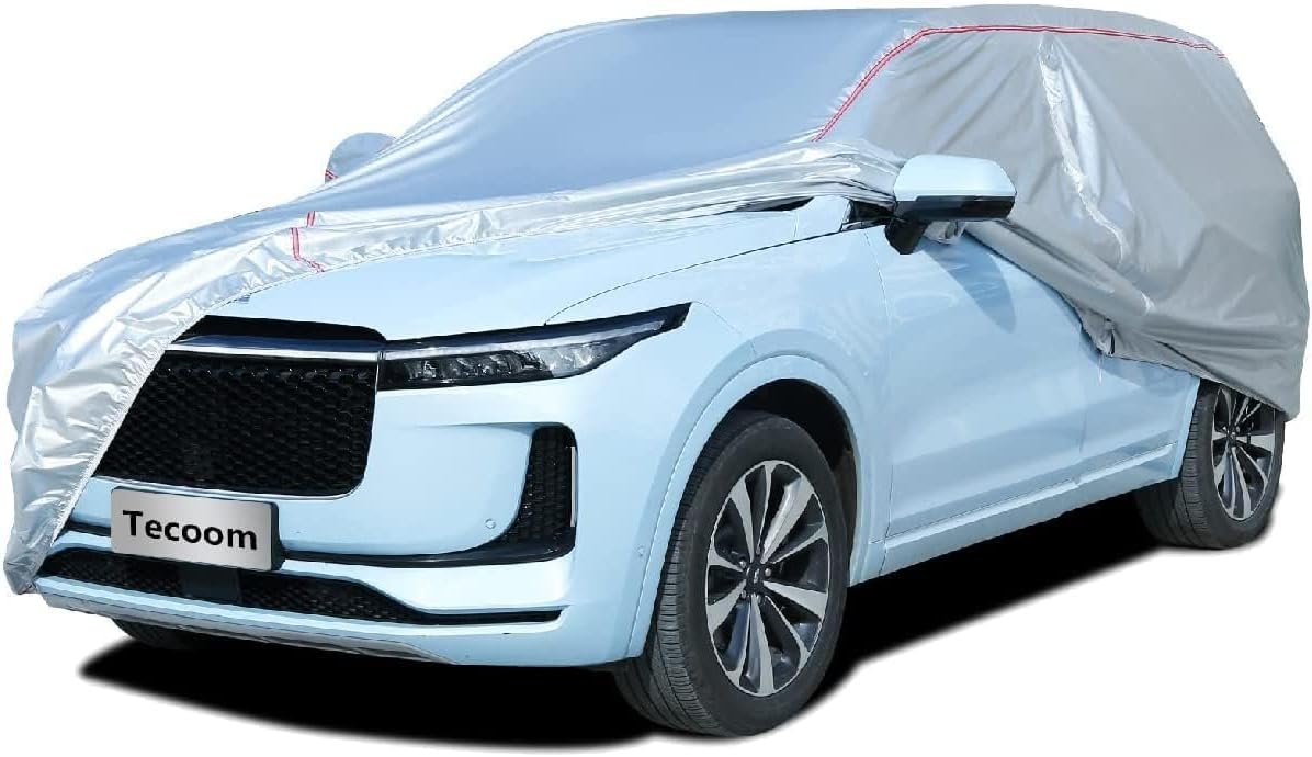 Tecoom Waterproof Car Cover for Tesla Model Y Honda CRV, UV Protection Car Covers for Toyota Corolla RAV4 Jeep, Door Zipper/Lock Windproof Car Cover All Weather Outdoor Indoor Fit 170-190 Inches SUV