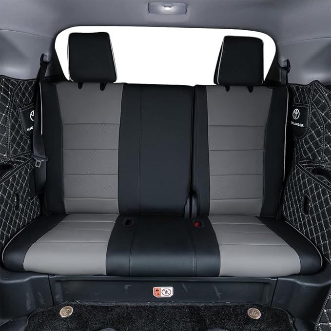 EKR Camry Seat Covers for Toyota Camry TRD 2020 2021 2022 2023 2024,Waterproof Truck Seat Cushion Protectors,Leather Car Seat Cover Full Set -Faux Leather (Black/Gray)