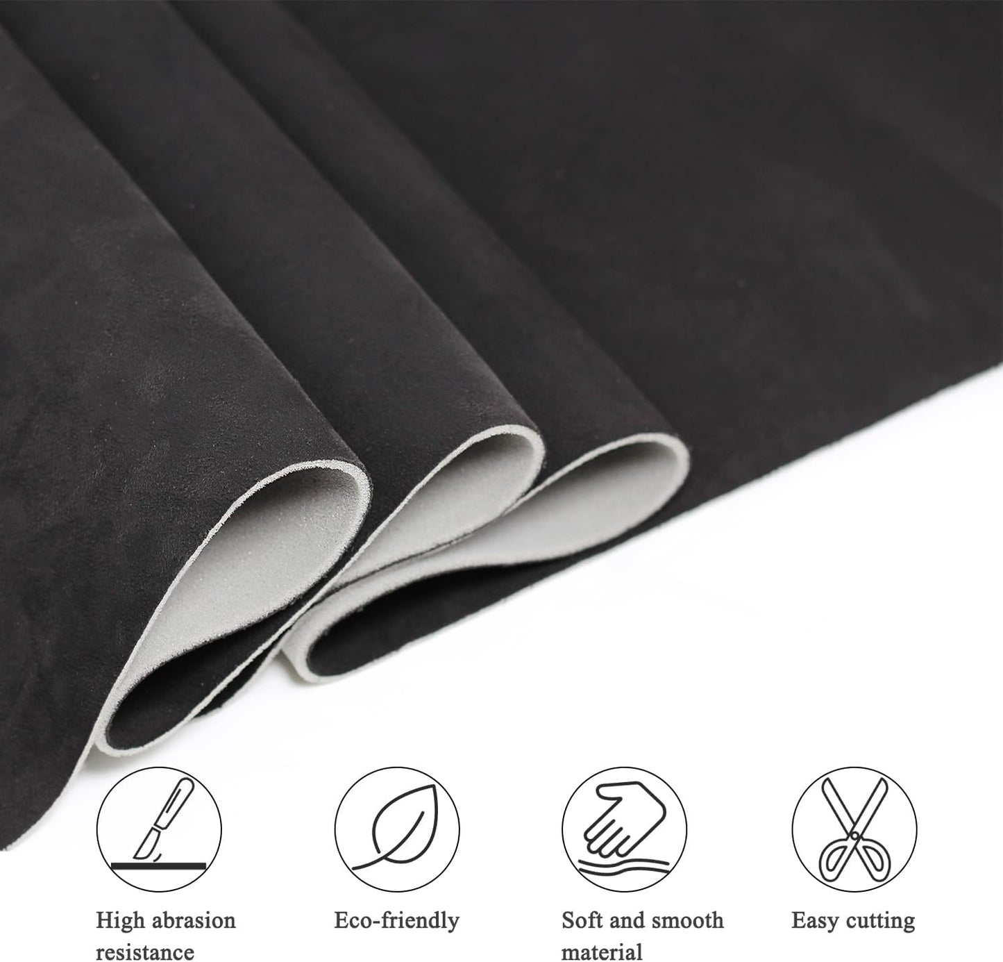 Suede Headliner Fabric with Foam Backing - Black Suede Headliner wrap Interior Material for Car/Truck/SUV/RV Roof, Home Repair/DIY Headliner Material Automotive Headliner Fabric (Black, 96"×60“)