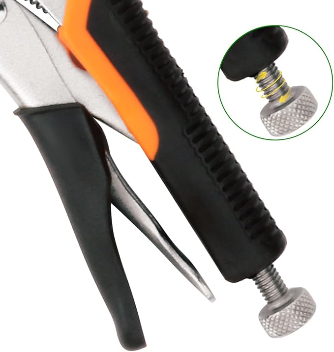 5 Pack 6 Inch C-Clamp Locking Pliers with Rubber Handle, C-Clamps Face, 6 Inch Heavy Duty C Clamp Locking Pliers for Woodworking and Home Improvement