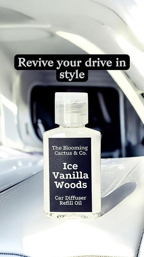 The Blooming Cactus & Co. - Car Diffuser Refill - Fragrance Oil Diffuser Refill - Reed Diffuser Refill 30 gr (Iced Vanilla Woods)