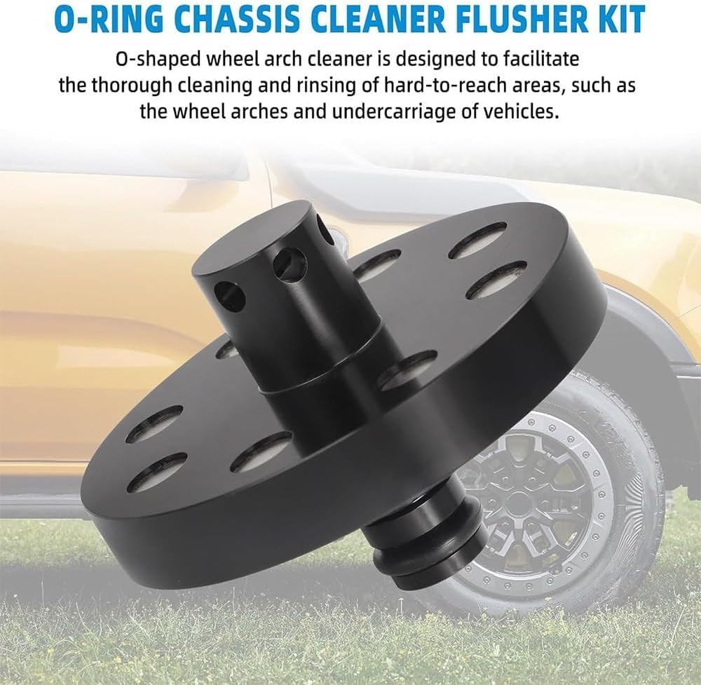 O-Ring Chassis Cleaner Flusher Kit,360° Spinning Nozzle, Undercarriage Cleaner with Quick Coupling, Efficient Wheel Arches/Undercarriage Cleaner Powerful Cleaning in Hidden Areas for All Car (4pc)