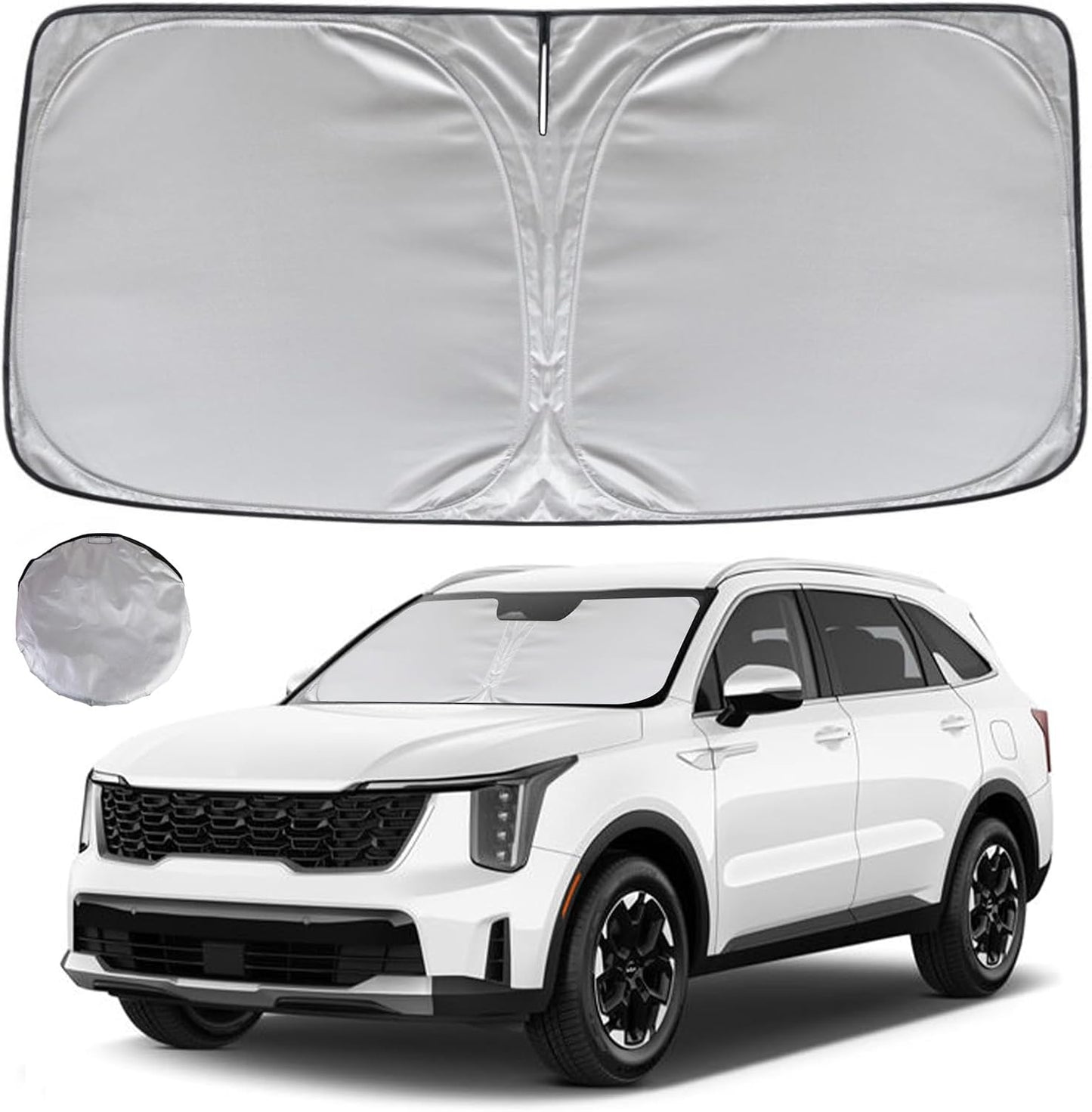 KAYZT Windshield Sun Shade for 2021-2025 2026 Kia Sorento Foldable Sunshade Front Window Custom Fit Car Accessories