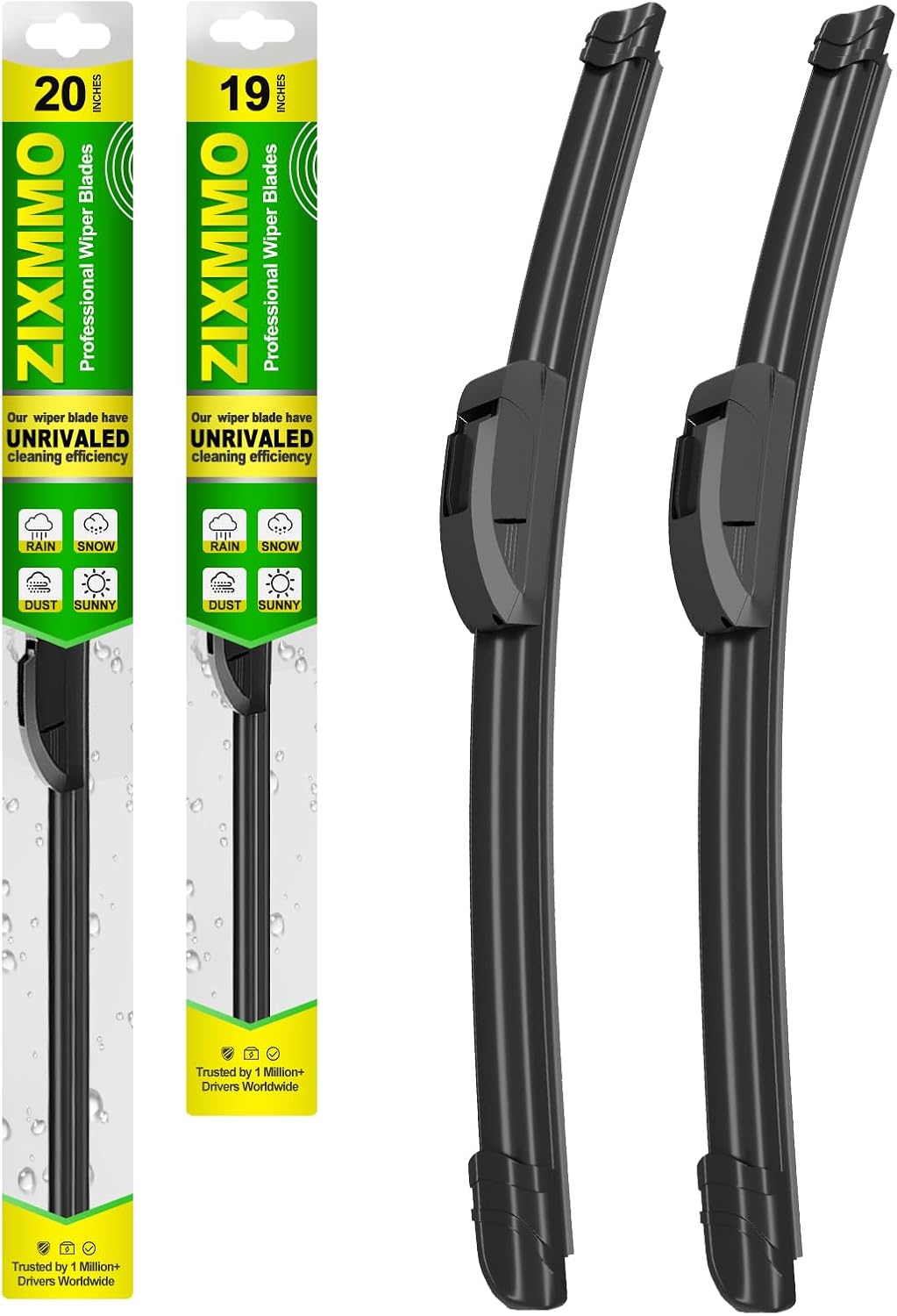 OEM Quality 20in + 19in Premium All-Season Windshield Wiper Blades for Original Equipment Replacement(Set of 2)