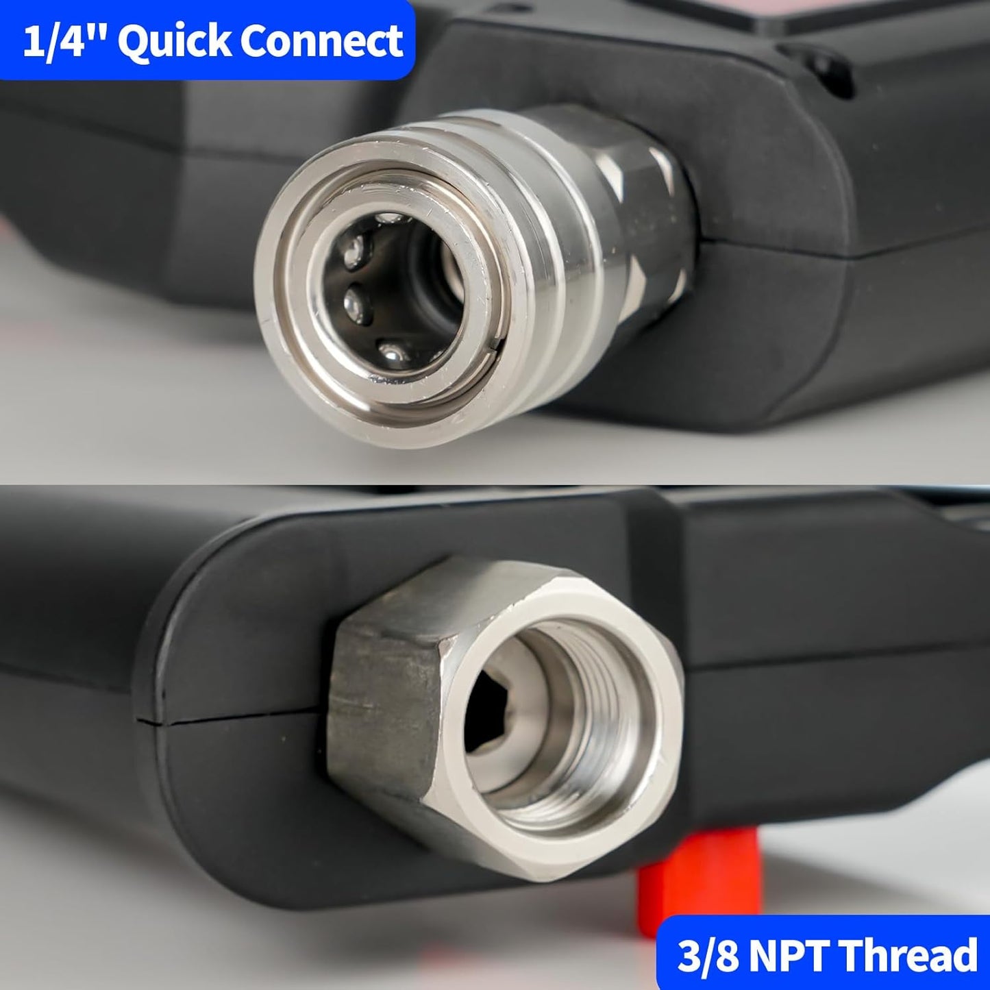 Short Pressure Washer Gun, 5000 Max PSI/12 GPM Car wash Gun, Swivel High Pressure Washer Handle with 1/4" & 3/8'' Quick Connect, M22-14 mm & M22-15 mm Fitting