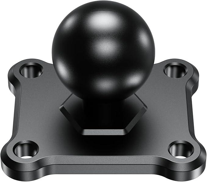 BRCOVAN 1'' Ball Mount Base with Aluminum Alloy 4-Hole AMPS Square Plate Compatible with RAM Mounts B Size 1 Inch Ball Double Socket Arm