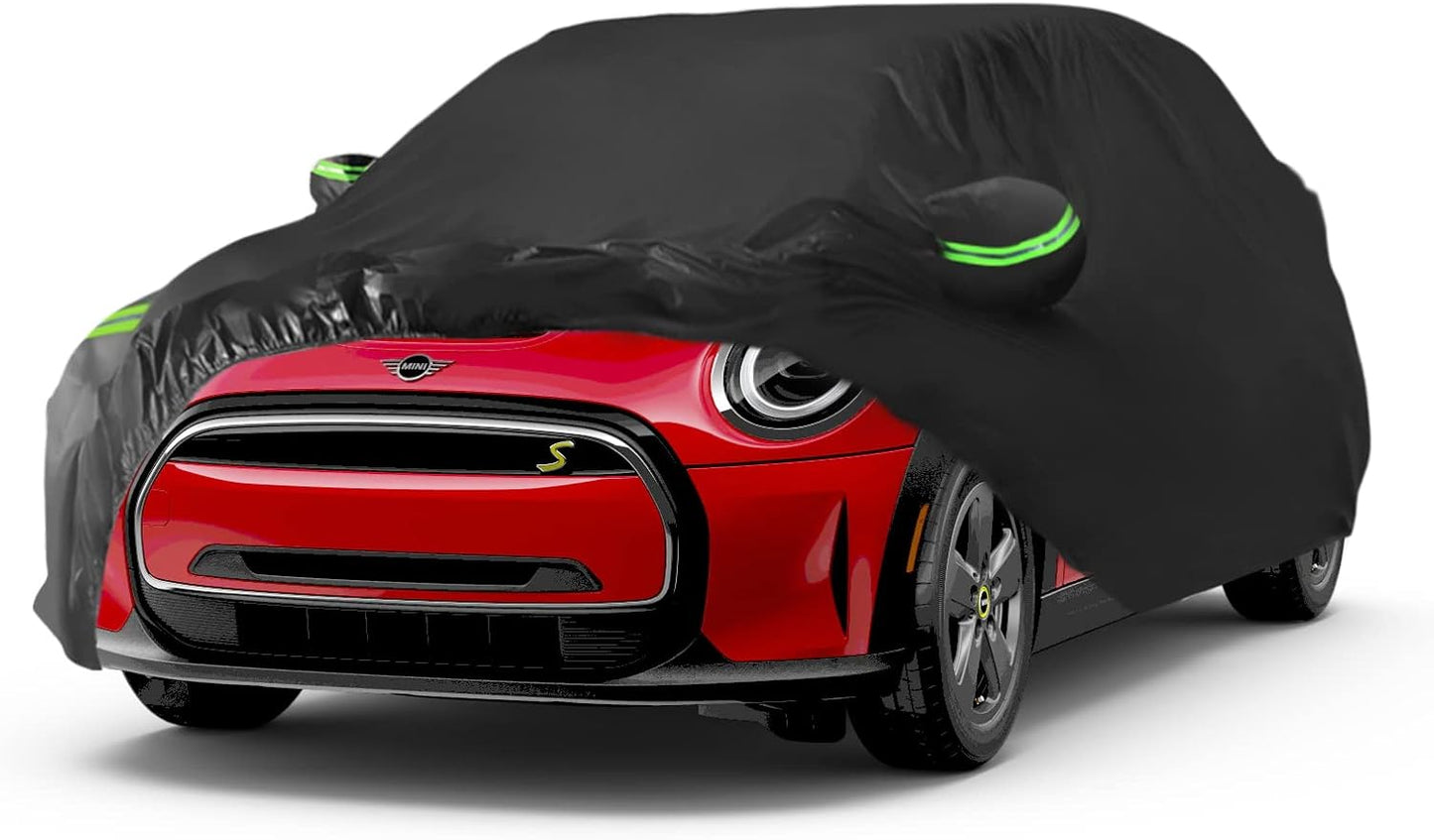 Proadsy 2025 Upgrade Car Cover for Mini Cooper 2002-2024 2025, Waterproof All Weather for Automobiles, Windproof Snowproof Rain Hail Sun UV Protection Full Outdoor Indoor Exterior Car Covers, Black