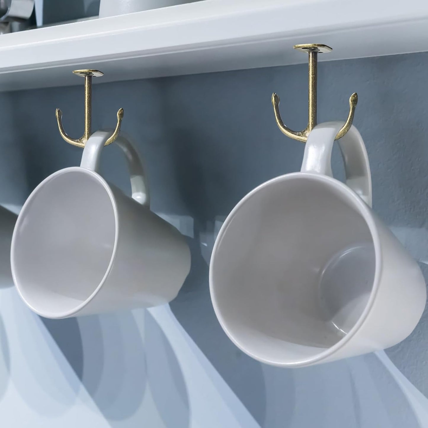 Anchor Two Prong Ceiling Hook for Closet Top Bathroom Kitchen Cabinet Garage Pack of 8 (Bronze)