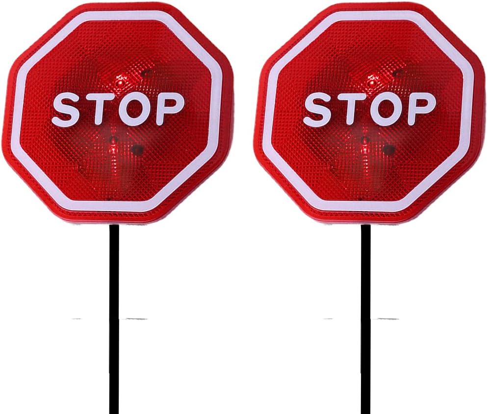 OCESTORE Garage Parking Assist Led Flashing Garage Parking Sensor Perfect Target Indicator Parking Flashlight System with Adjustable Height Guide LED Stop Sign Bumper Sensor, Red (2 Pack)